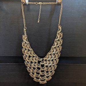 Gold bib necklace